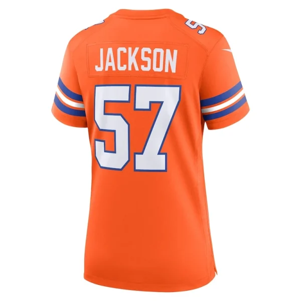Tom jackson denver broncos nike womens mile high collection 1977 throwback retired player game jersey Orange L