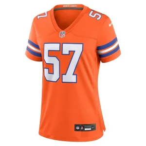 Tom jackson denver broncos nike womens mile high collection 1977 throwback retired player game jersey Orange M