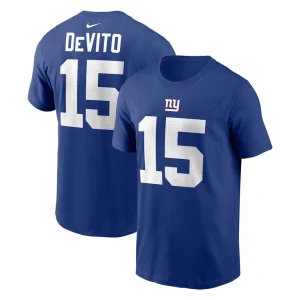 Tommy devito new york giants nike name number t shirt Royal