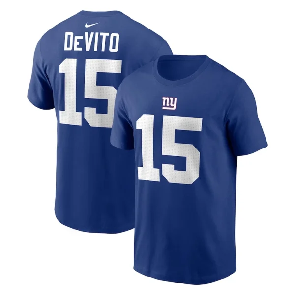 Tommy devito new york giants nike name number t shirt Royal
