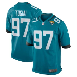 Tommy togiai jacksonville jaguars nike team game jersey Teal