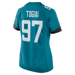 Tommy togiai jacksonville jaguars nike womens team game jersey Teal L