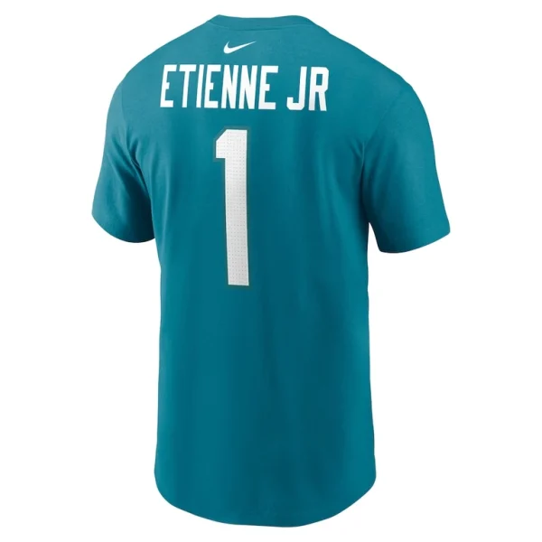 Travis etienne jacksonville jaguars nike player name number t shirt Teal L