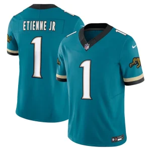 Travis etienne jacksonville jaguars nike prowler throwback vapor f.u.s.e. limited jersey Teal
