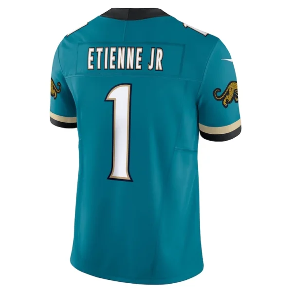 Travis etienne jacksonville jaguars nike prowler throwback vapor f.u.s.e. limited jersey Teal L