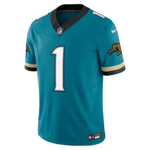 Travis etienne jacksonville jaguars nike prowler throwback vapor f.u.s.e. limited jersey Teal M
