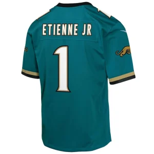 Travis etienne jacksonville jaguars nike youth prowler throwback player game jersey Teal Yth M