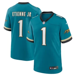Travis etienne jr jacksonville jaguars nike prowler throwback player game jersey Teal