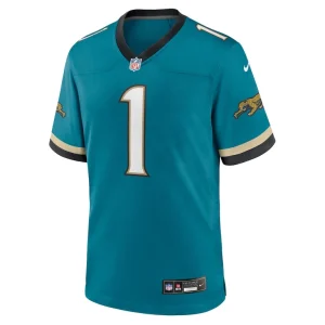 Travis etienne jr jacksonville jaguars nike prowler throwback player game jersey Teal M