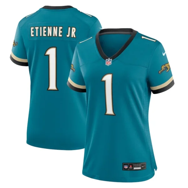 Travis etienne jr jacksonville jaguars nike womens prowler throwback game jersey Teal