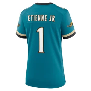 Travis etienne jr jacksonville jaguars nike womens prowler throwback game jersey Teal L