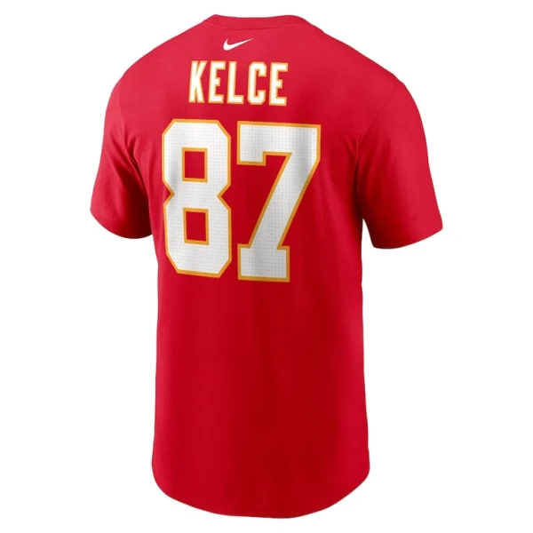 Travis kelce kansas city chiefs nike player name number t shirt Red L