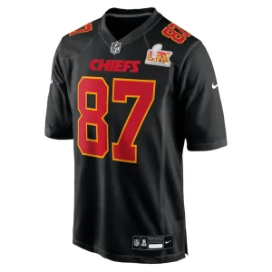 Travis kelce kansas city chiefs nike super bowl lix fashion game jersey Carbon black M