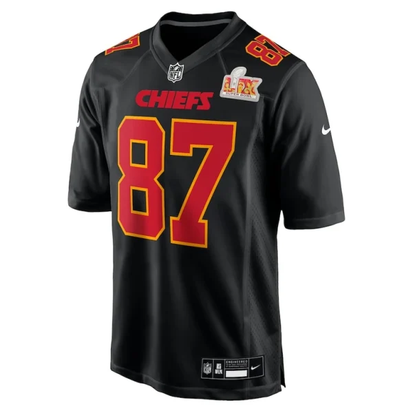 Travis kelce kansas city chiefs nike super bowl lix fashion game jersey Carbon black M
