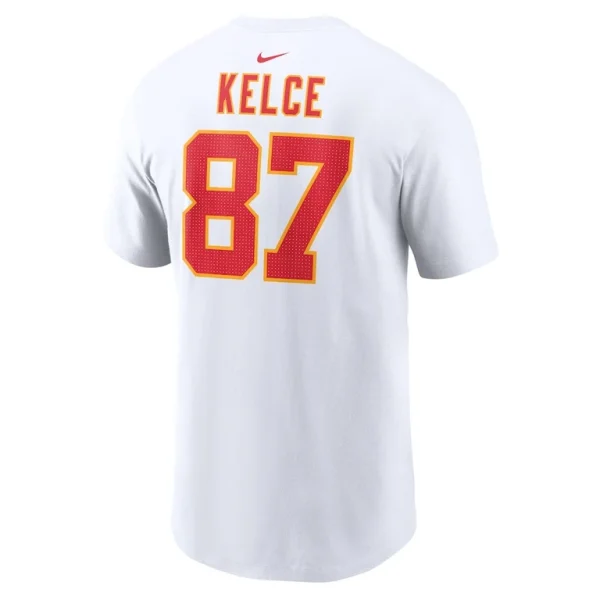 Travis kelce kansas city chiefs nike super bowl lviii patch player name number t shirt White L