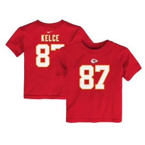 Travis kelce kansas city chiefs nike toddler player name number t shirt Red