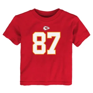 Travis kelce kansas city chiefs nike toddler player name number t shirt Red 3T