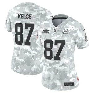 Travis kelce kansas city chiefs nike womens 2024 salute to service limited jersey Arctic camo