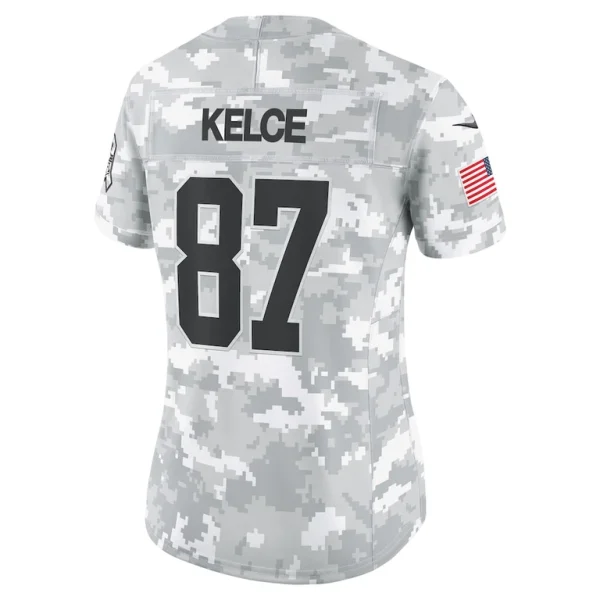 Travis kelce kansas city chiefs nike womens 2024 salute to service limited jersey Arctic camo L
