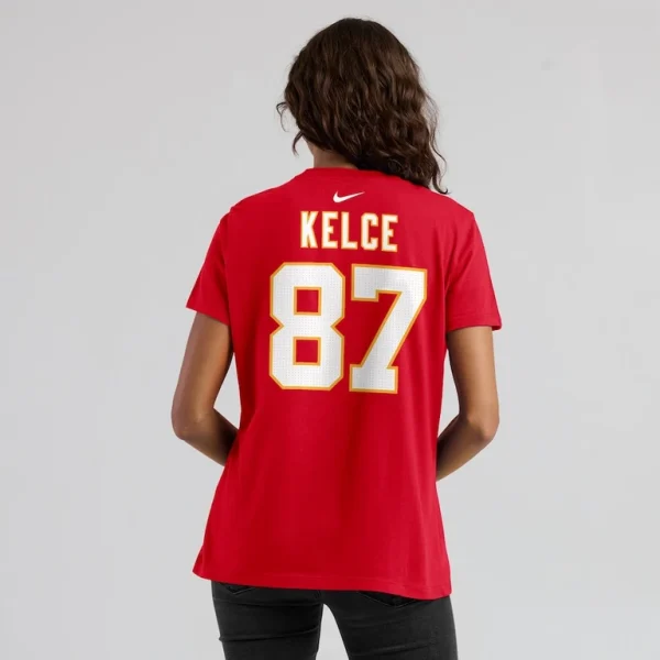 Travis kelce kansas city chiefs nike womens player name number t shirt Red 2XL