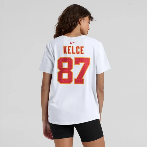 Travis kelce kansas city chiefs nike womens player name number t shirt White 2XL