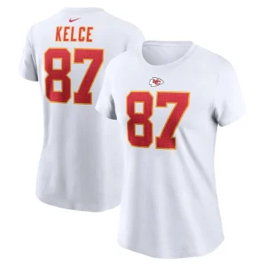 Travis kelce kansas city chiefs nike womens player name number t shirt White