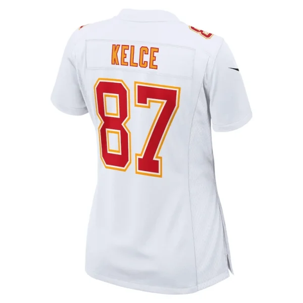 Travis kelce kansas city chiefs nike womens super bowl lix fashion game jersey Tundra white L