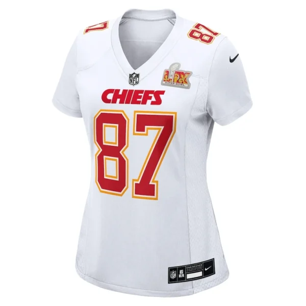 Travis kelce kansas city chiefs nike womens super bowl lix fashion game jersey Tundra white M