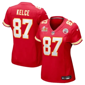Travis kelce kansas city chiefs nike womens super bowl lix game jersey Red
