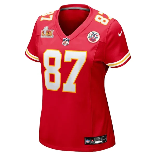 Travis kelce kansas city chiefs nike womens super bowl lix game jersey Red M
