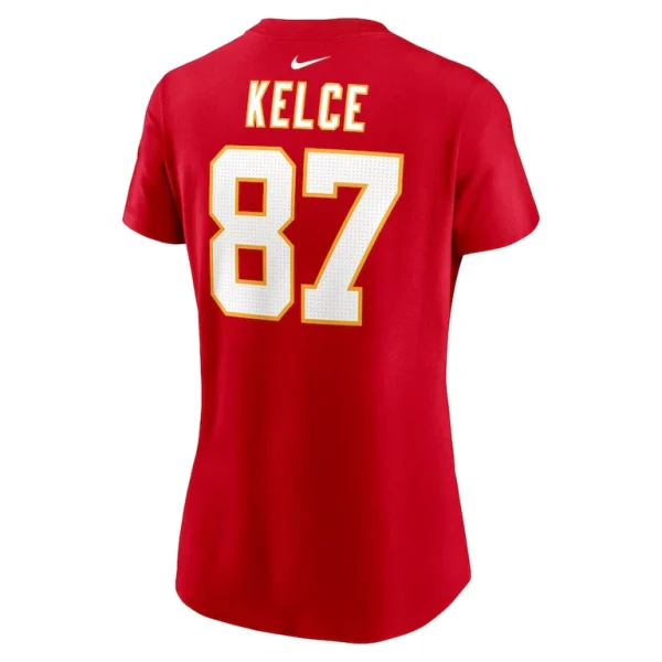Travis kelce kansas city chiefs nike womens super bowl lix name number t shirt Red L