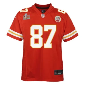 Travis kelce kansas city chiefs nike youth super bowl lix game player jersey Red Yth M