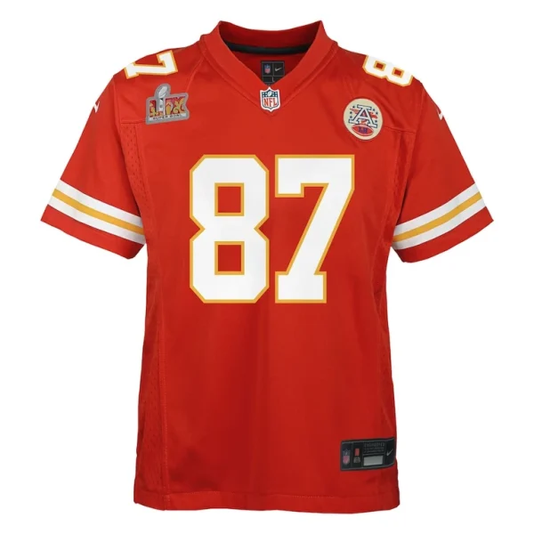 Travis kelce kansas city chiefs nike youth super bowl lix game player jersey Red Yth M