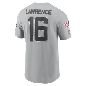 Trevor lawrence jacksonville jaguars nike 2024 salute to service name number t shirt Gray L