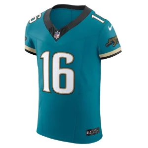 Trevor lawrence jacksonville jaguars nike prowler throwback vapor f.u.s.e. elite jersey Teal 44