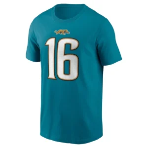 Trevor lawrence jacksonville jaguars nike throwback name number t shirt Teal M