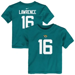 Trevor lawrence jacksonville jaguars nike toddler player name number t shirt Teal
