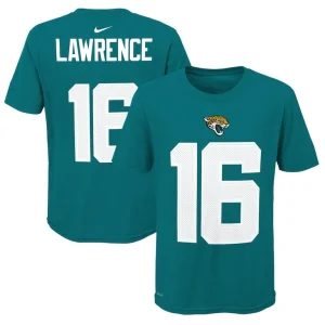 Trevor lawrence jacksonville jaguars nike youth player pride name number t shirt Teal