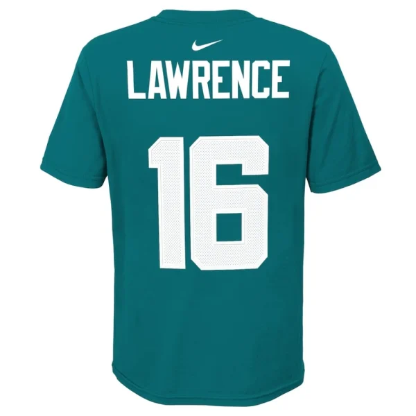 Trevor lawrence jacksonville jaguars nike youth player pride name number t shirt Teal Yth L