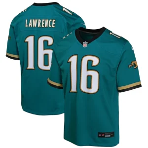 Trevor lawrence jacksonville jaguars nike youth prowler throwback player game jersey Teal