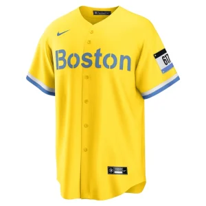 Trevor story boston red sox nike city connect replica player jersey Gold M