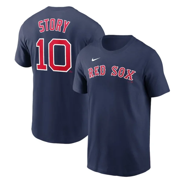 Trevor story boston red sox nike name number t shirt Navy