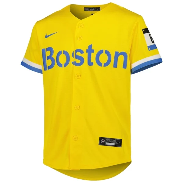 Trevor story boston red sox nike youth city connect replica player jersey Gold Yth M