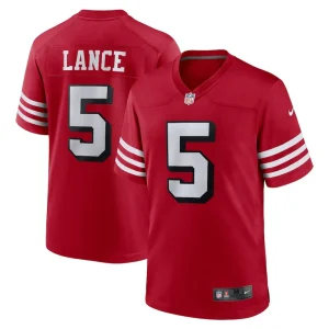 Trey lance san francisco 49ers nike alternate game jersey Scarlet