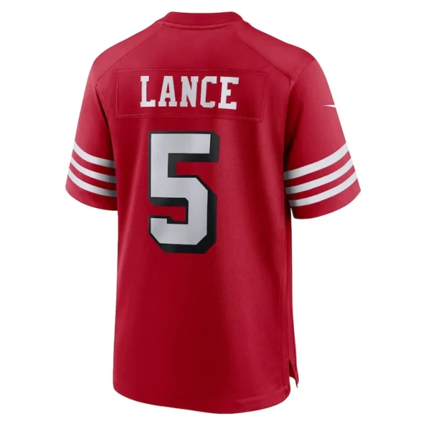 Trey lance san francisco 49ers nike alternate game jersey Scarlet L
