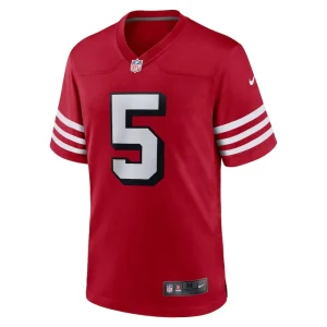 Trey lance san francisco 49ers nike alternate game jersey Scarlet M