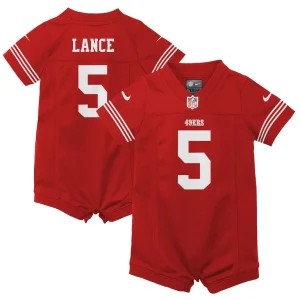 Trey lance san francisco 49ers nike infant romper game jersey Scarlet