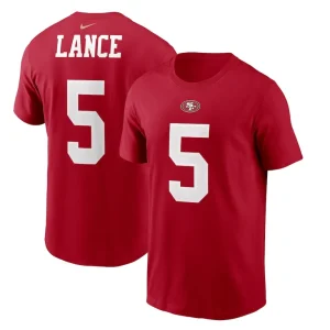 Trey lance san francisco 49ers nike player name number t shirt Scarlet