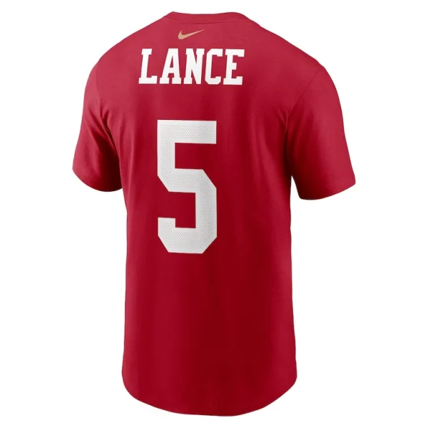 Trey lance san francisco 49ers nike player name number t shirt Scarlet L