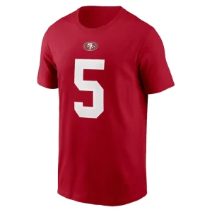 Trey lance san francisco 49ers nike player name number t shirt Scarlet M